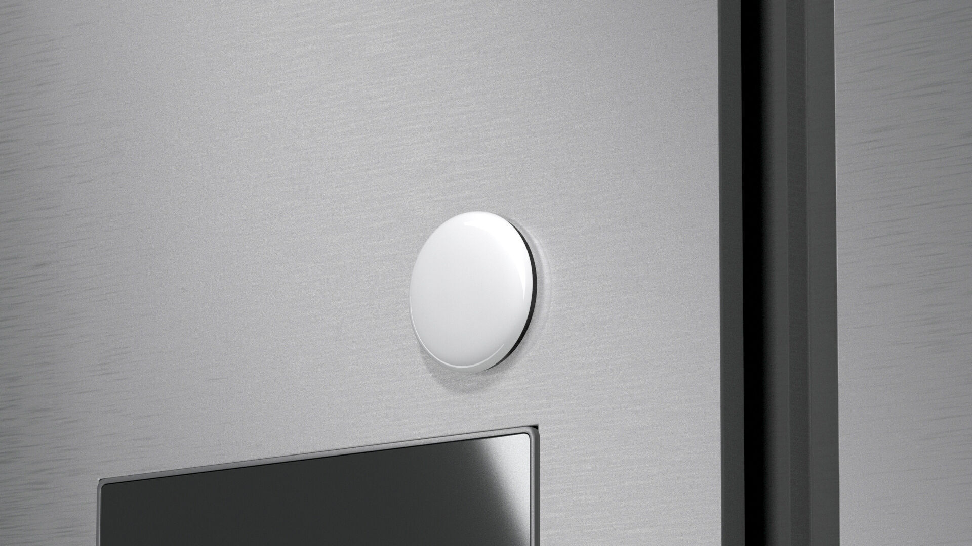 White Round Fridge Magnet - circular souvenir on refrigerator 3D model_4