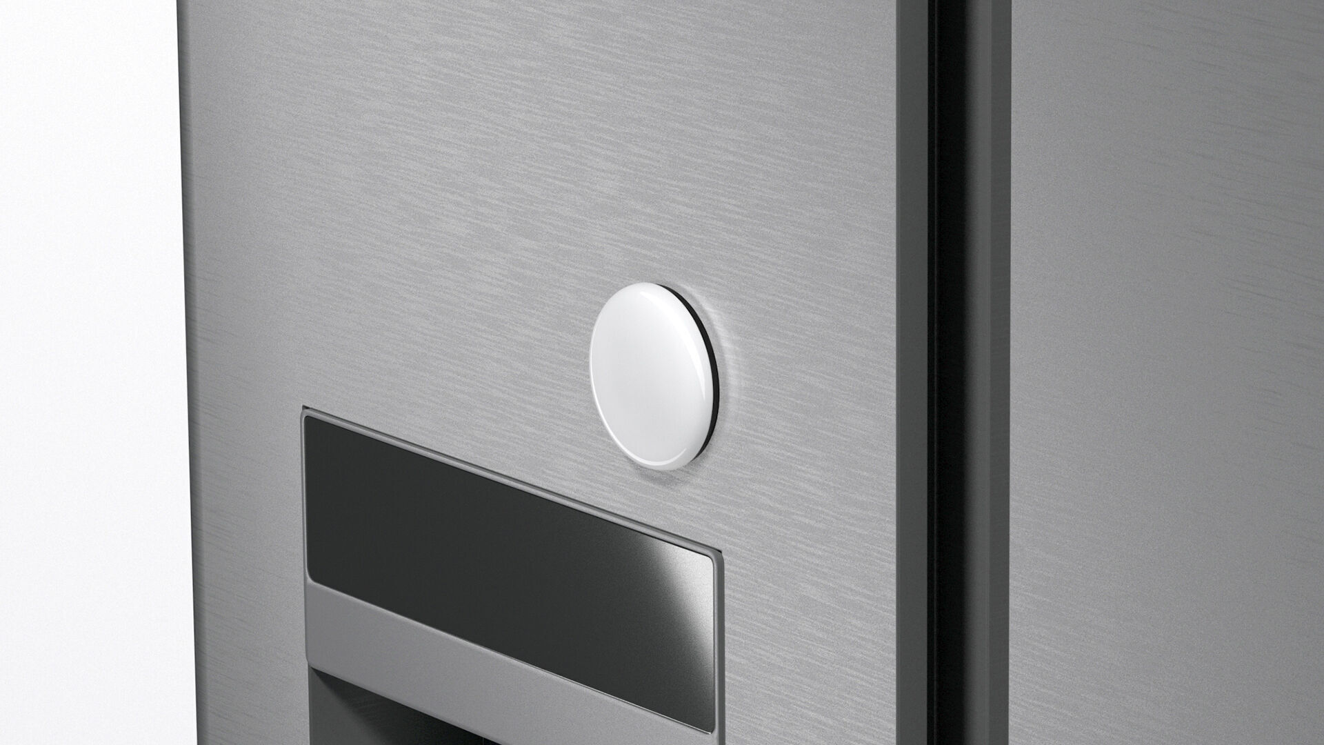 White Round Fridge Magnet - circular souvenir on refrigerator 3D model_1