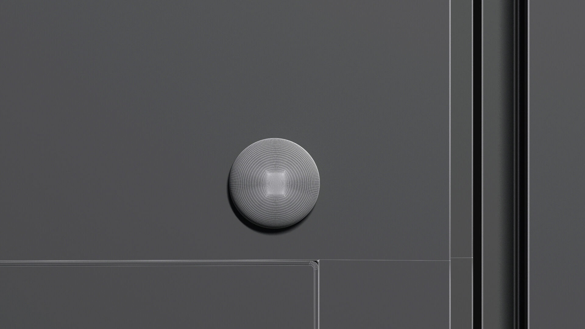 White Round Fridge Magnet - circular souvenir on refrigerator 3D model_8