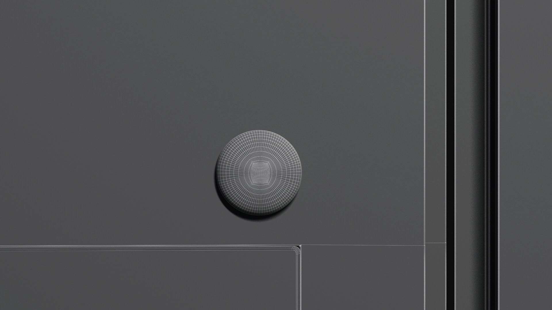 White Round Fridge Magnet - circular souvenir on refrigerator 3D model_7