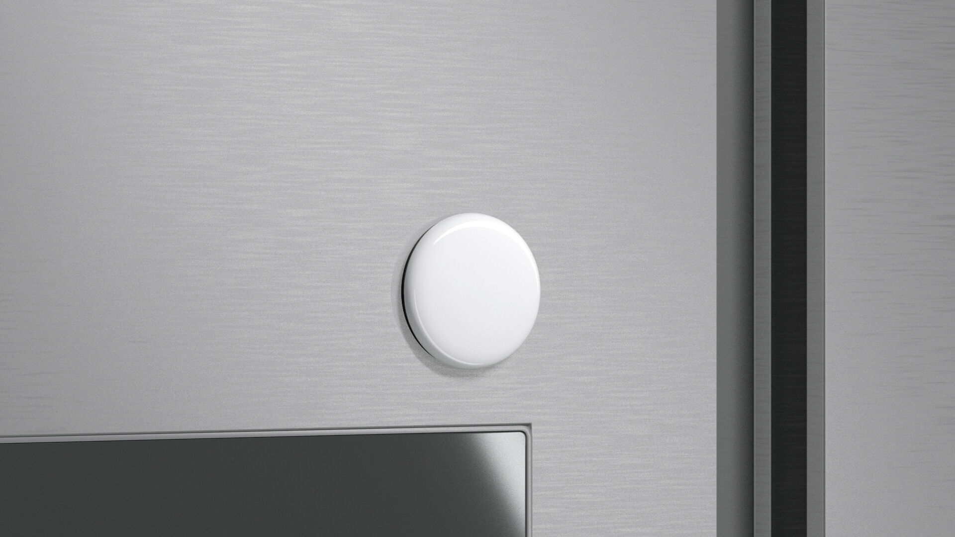 White Round Fridge Magnet - circular souvenir on refrigerator 3D model_2