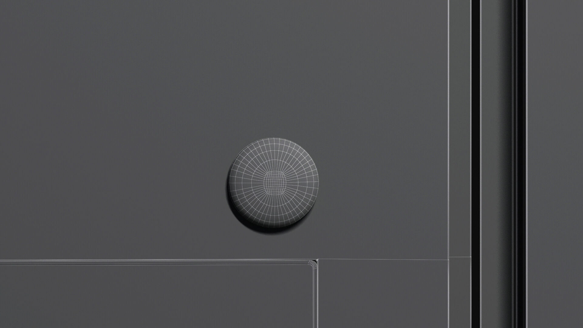 White Round Fridge Magnet - circular souvenir on refrigerator 3D model_6