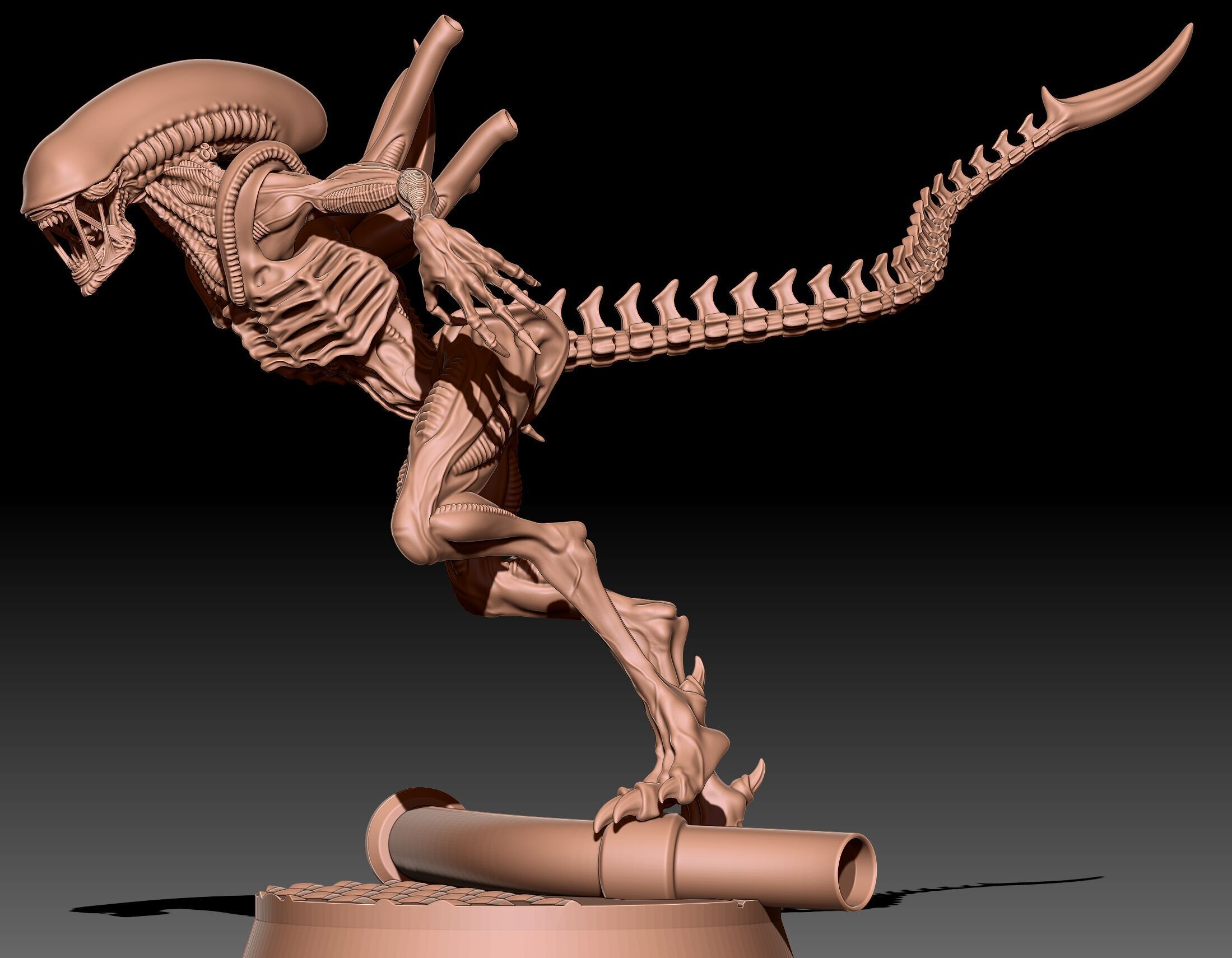 2 Aliens Choker 3D print model_3