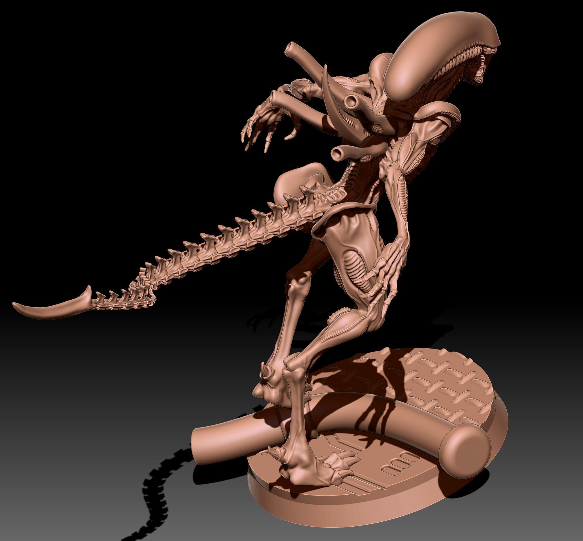 2 Aliens Choker 3D print model_4