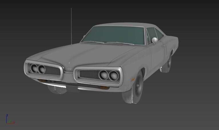 Dodge Coronet Mk5 WP23 500 hardtop coupe 1970 3D print model_2