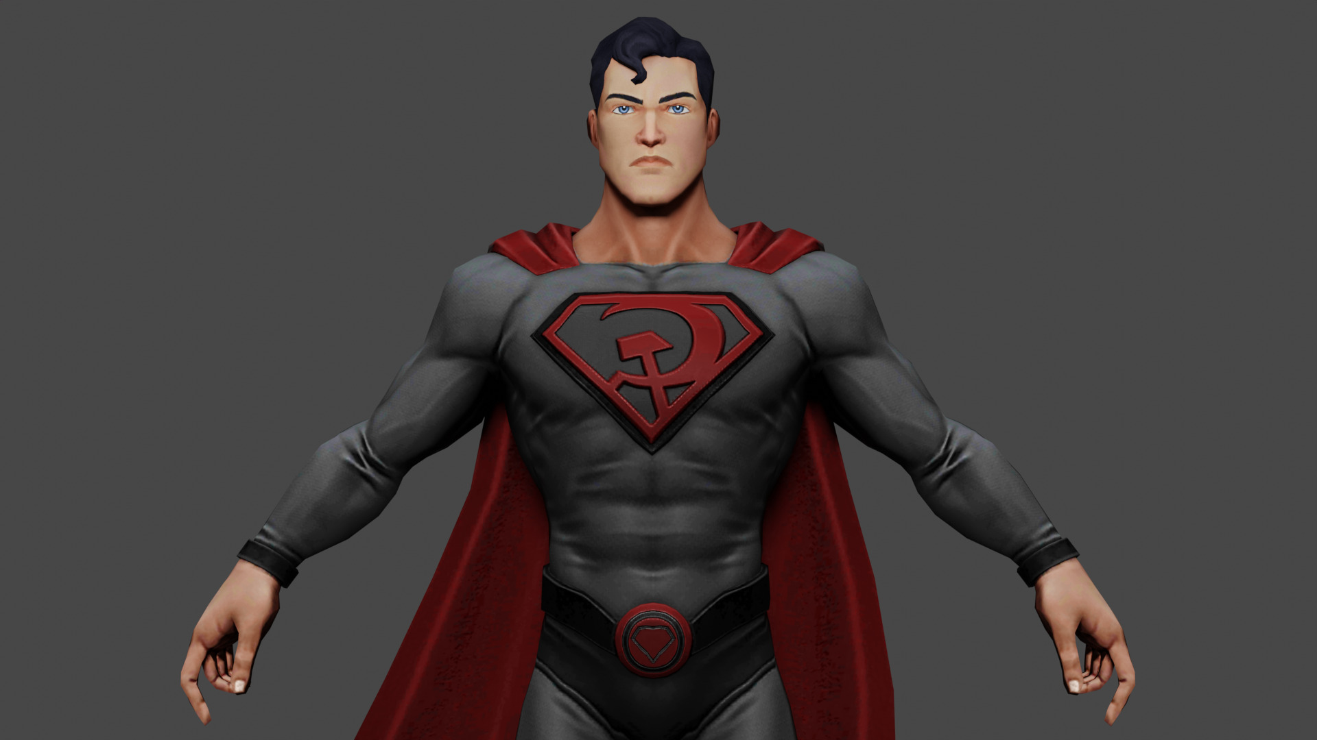 Superman Low-poly 3D model_1