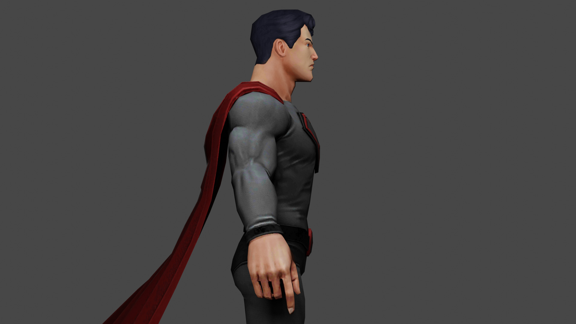 Superman Low-poly 3D model_3
