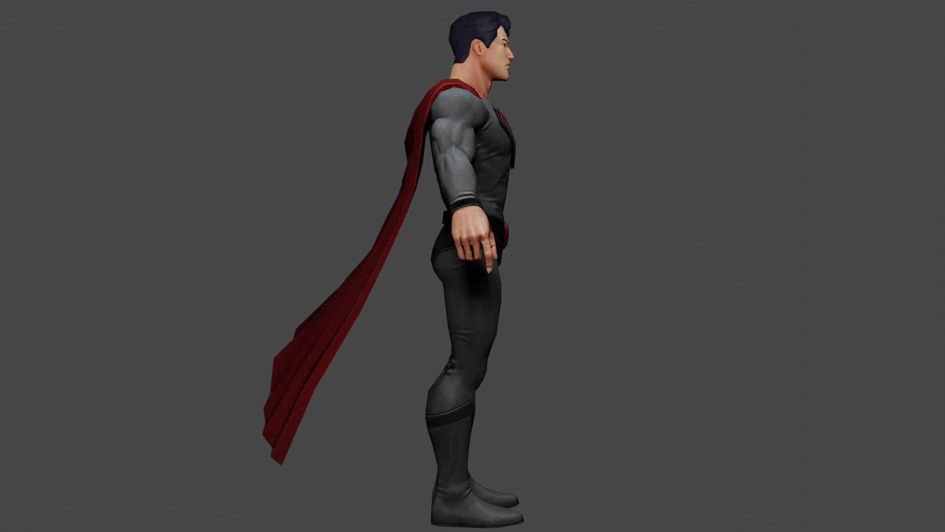 Superman Low-poly 3D model_4