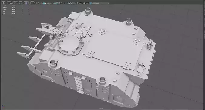 Sci-Fi Armored Tank  Futuristic APC Vehicle 3D Model