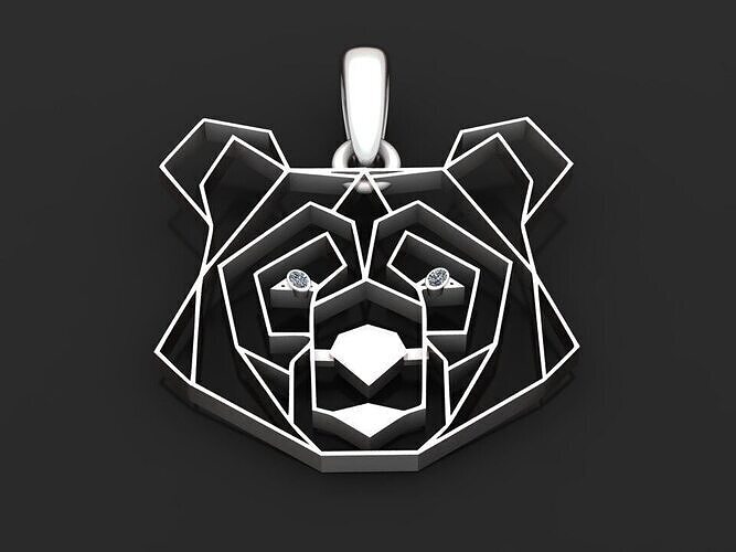  Bear Head Pendant 3D print model