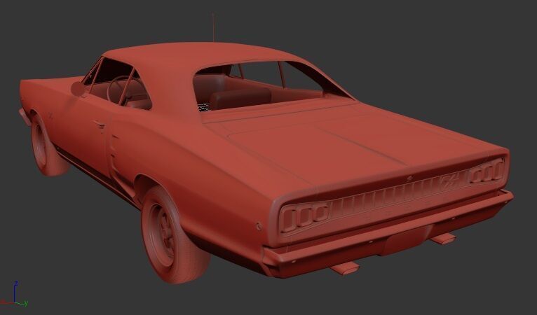 Dodge Coronet WS23 RT Hardtop Coupe 1968 3D print model_1