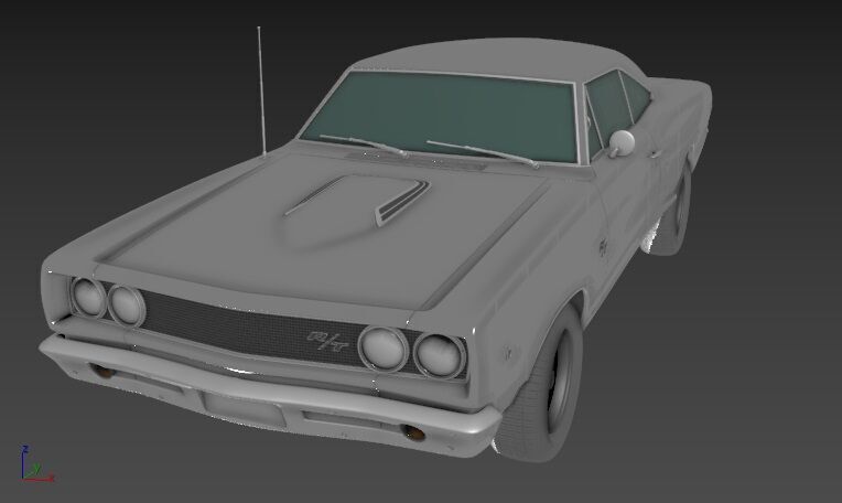 Dodge Coronet WS23 RT Hardtop Coupe 1968 3D print model_2