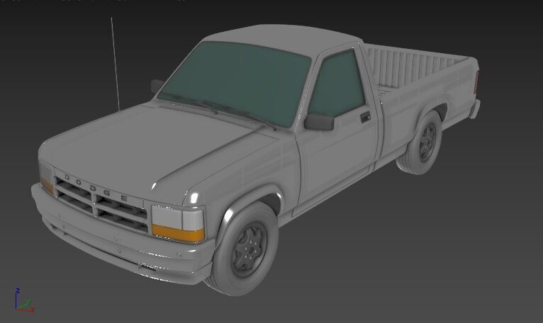 Dodge Dakota Mk1 RegularCab 1991 3D print model_2
