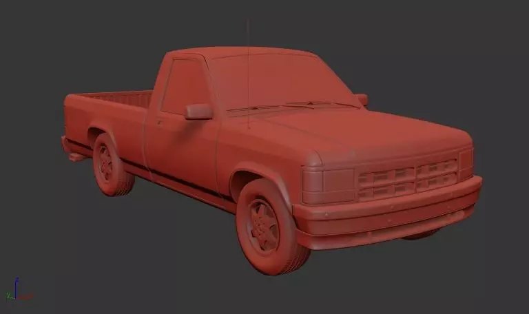 Dodge Dakota Mk1 RegularCab 1991 3D print model_0