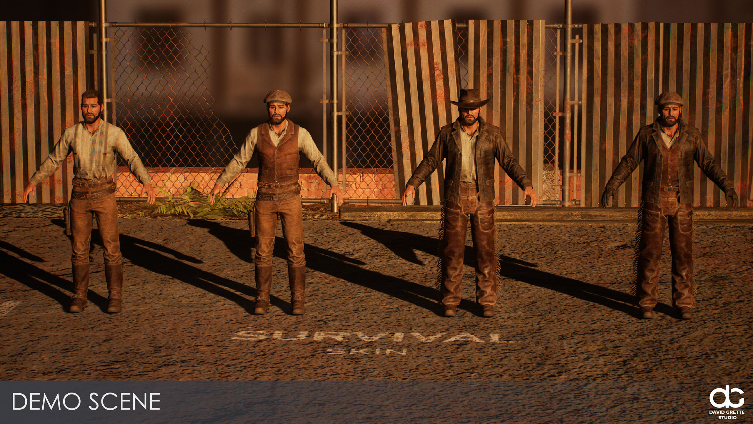 Western Character John - Survival Shooter Cowboy Man Low-poly 3D model_23