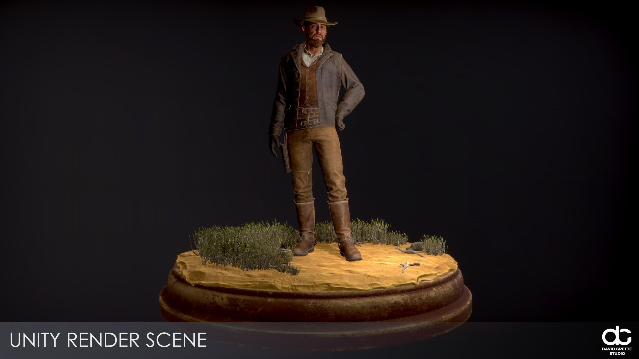 Western Character John - Survival Shooter Cowboy Man Low-poly 3D model_25
