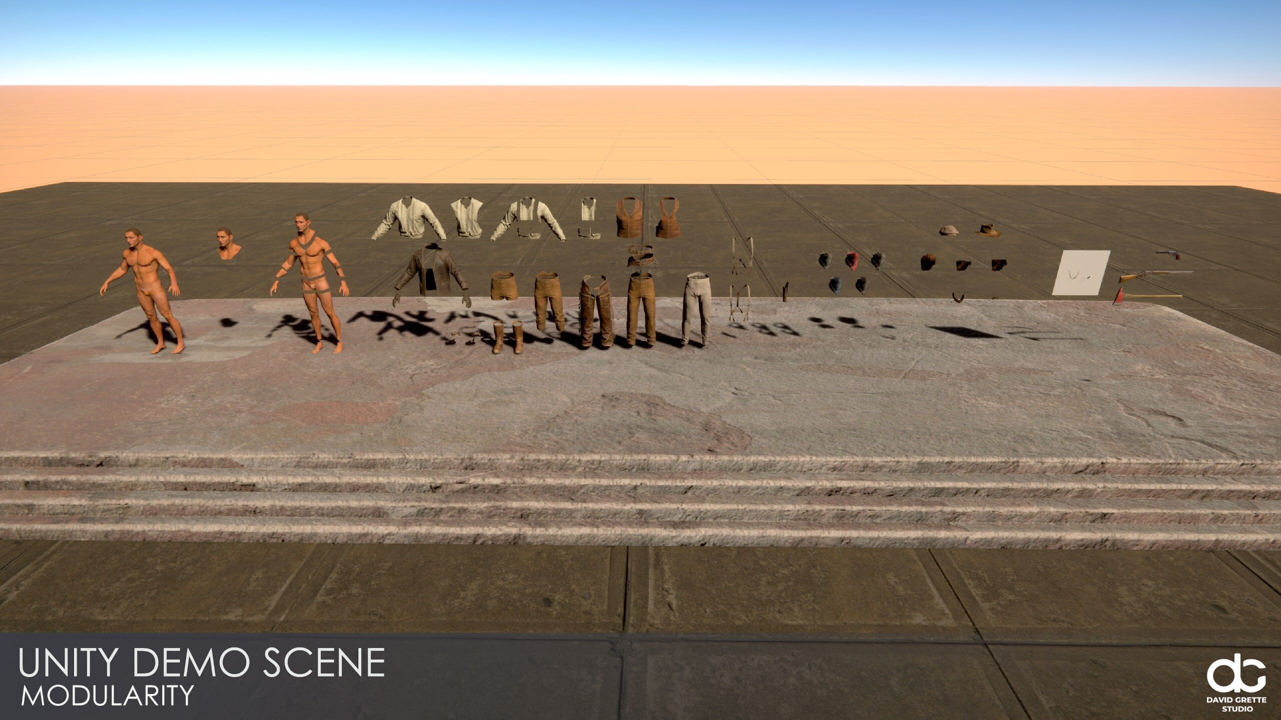 Western Character John - Survival Shooter Cowboy Man Low-poly 3D model_29