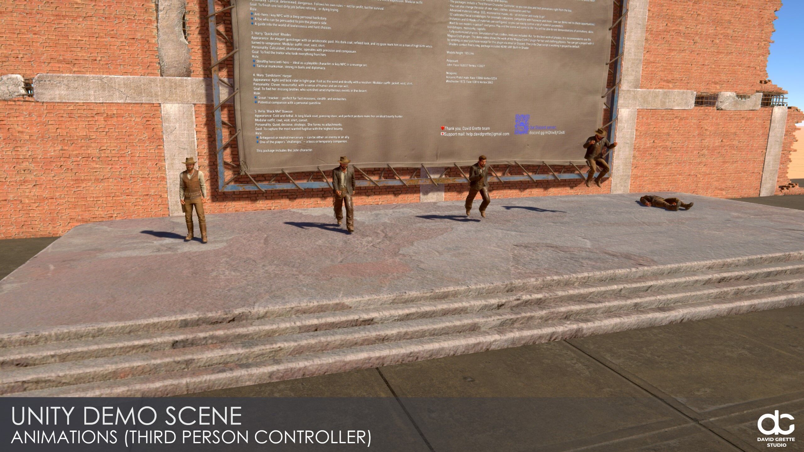 Western Character John - Survival Shooter Cowboy Man Low-poly 3D model_27