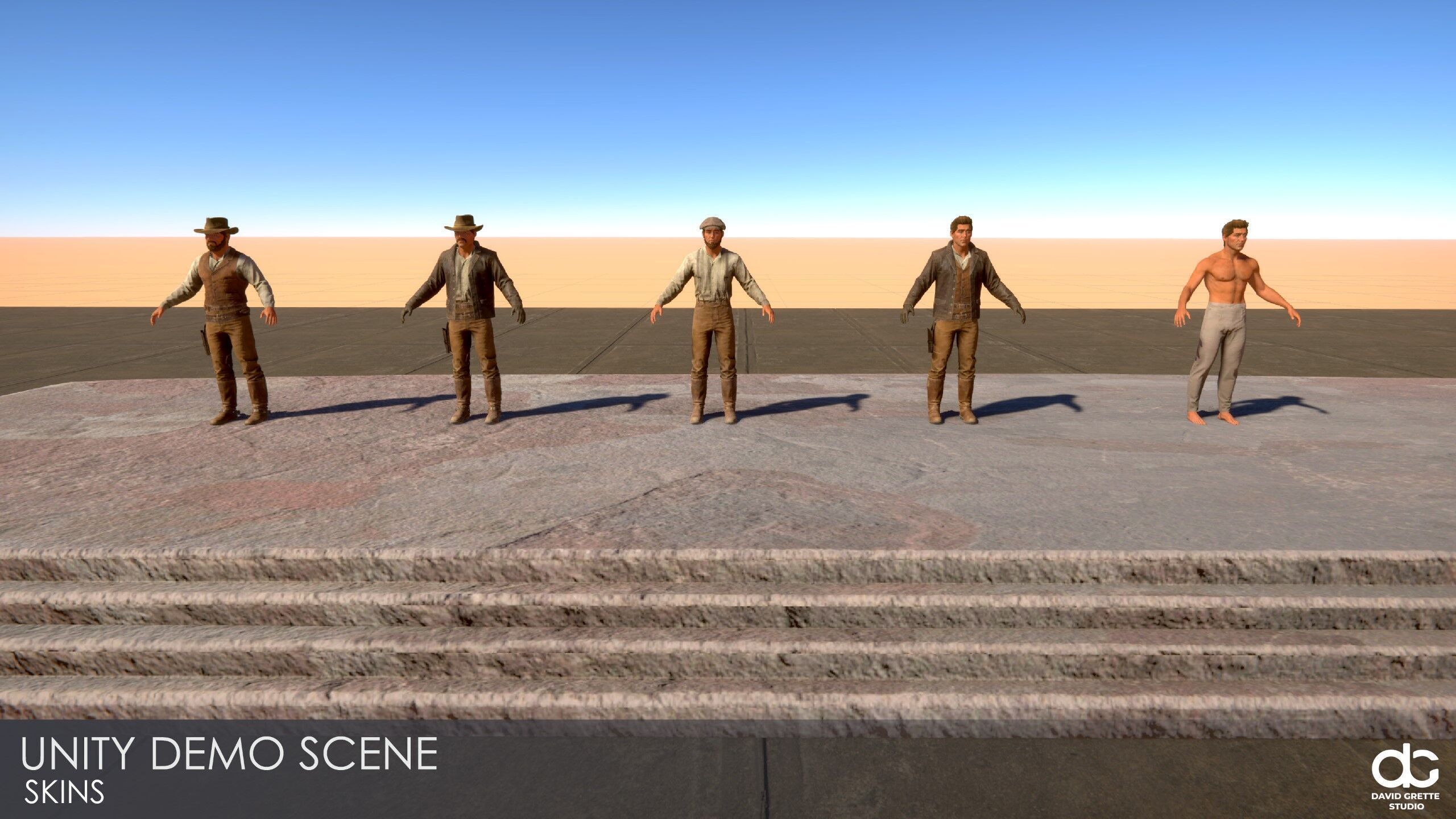 Western Character John - Survival Shooter Cowboy Man Low-poly 3D model_30