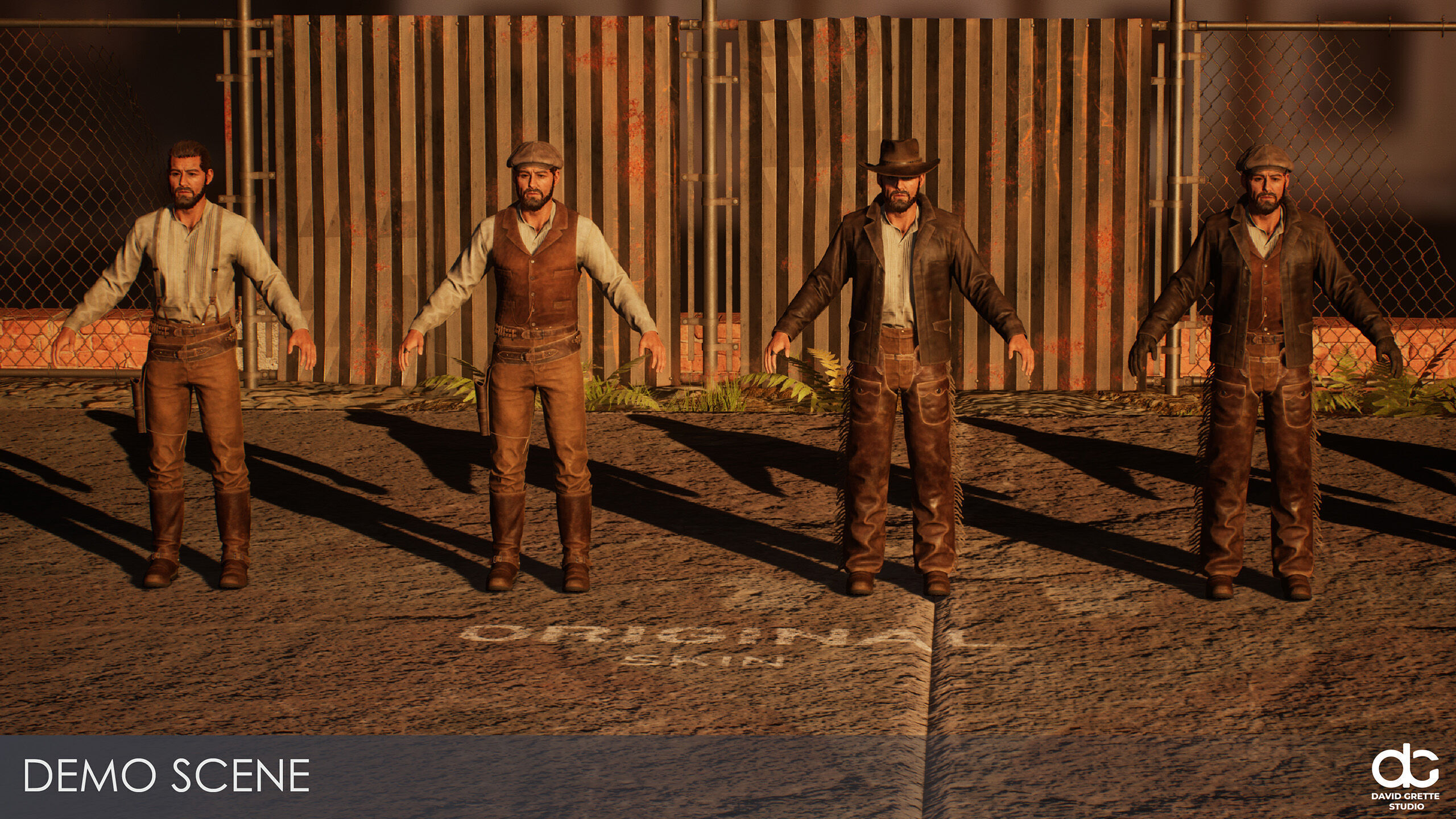 Western Character John - Survival Shooter Cowboy Man Low-poly 3D model_22