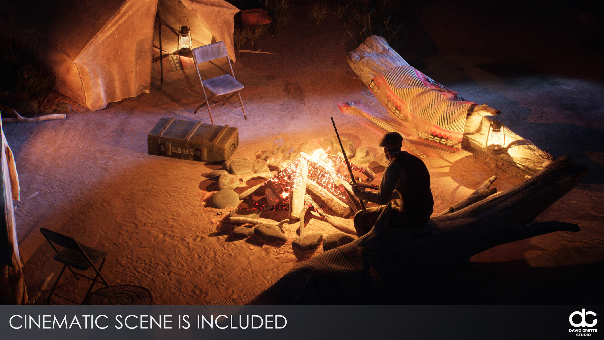 Western Character John - Survival Shooter Cowboy Man Low-poly 3D model_5