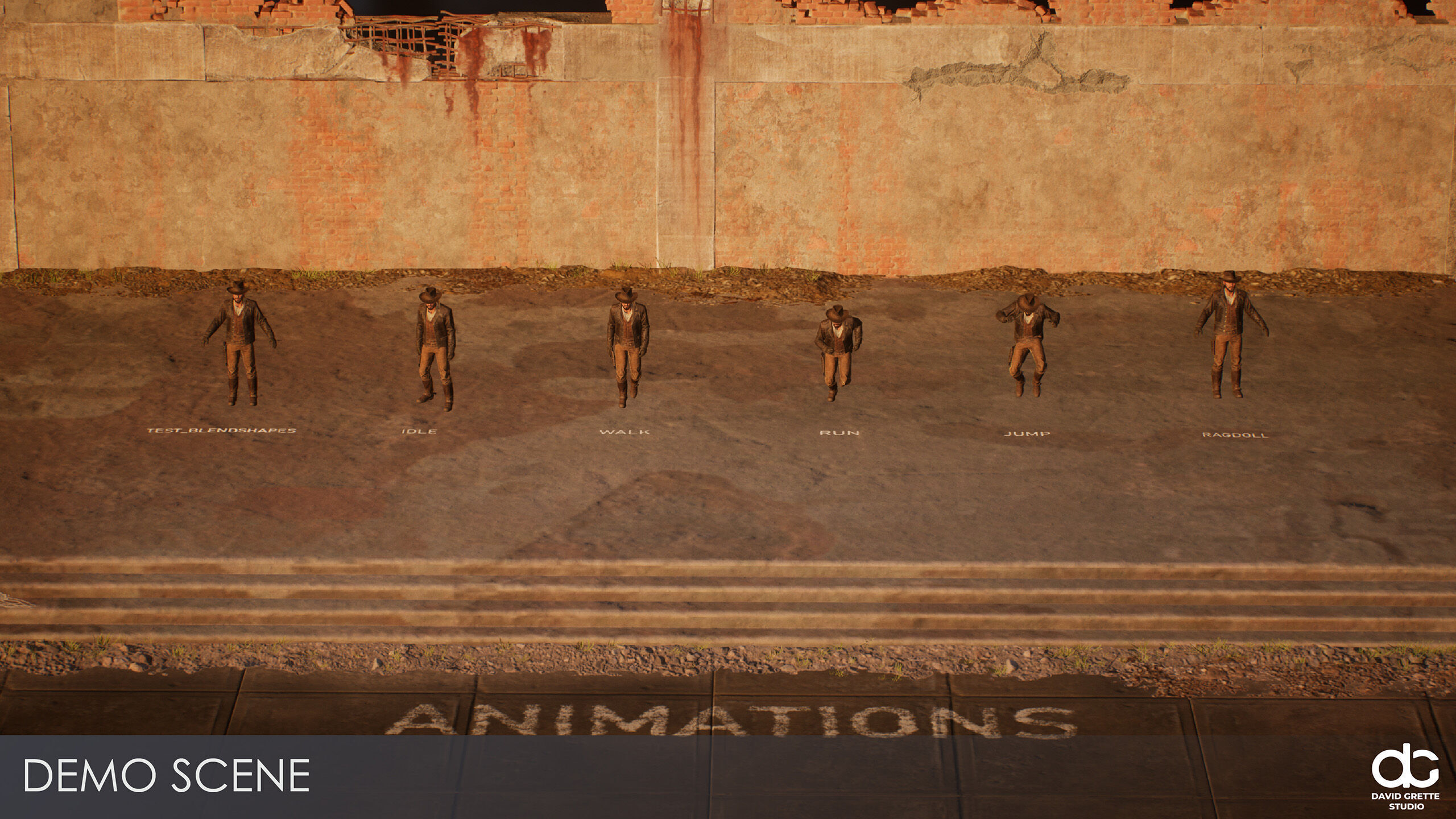 Western Character John - Survival Shooter Cowboy Man Low-poly 3D model_19