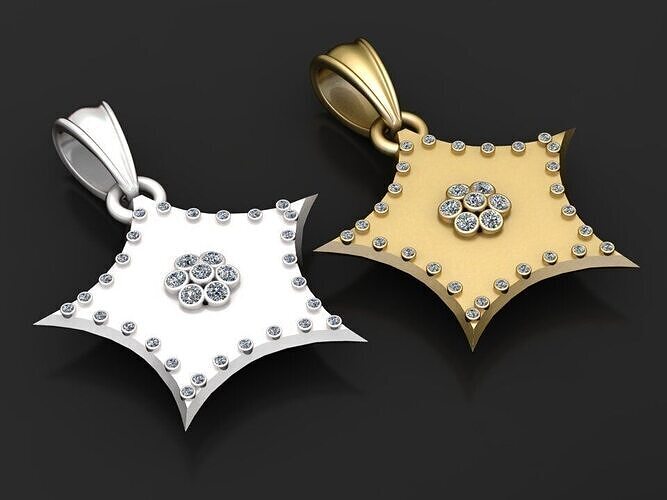 Petal Diamond Pendant 3D print model