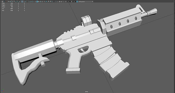 Stylized Assault Rifle  Low Poly Game Ready Gun Free low-poly 3D model
