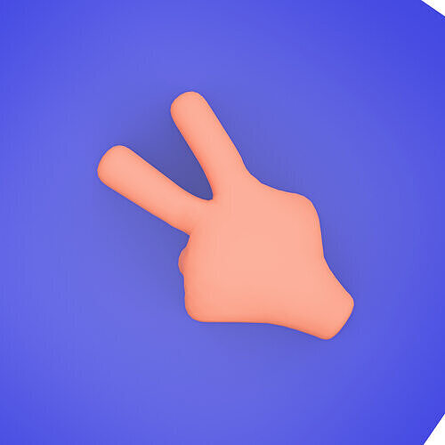 Stylized Animated Hand  Game Ready Rig with 6 Gestures Low-poly 3D model