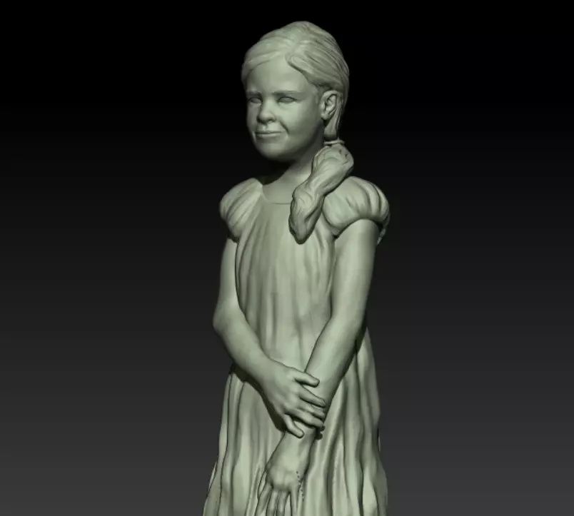 child portrait little girl 3D print model