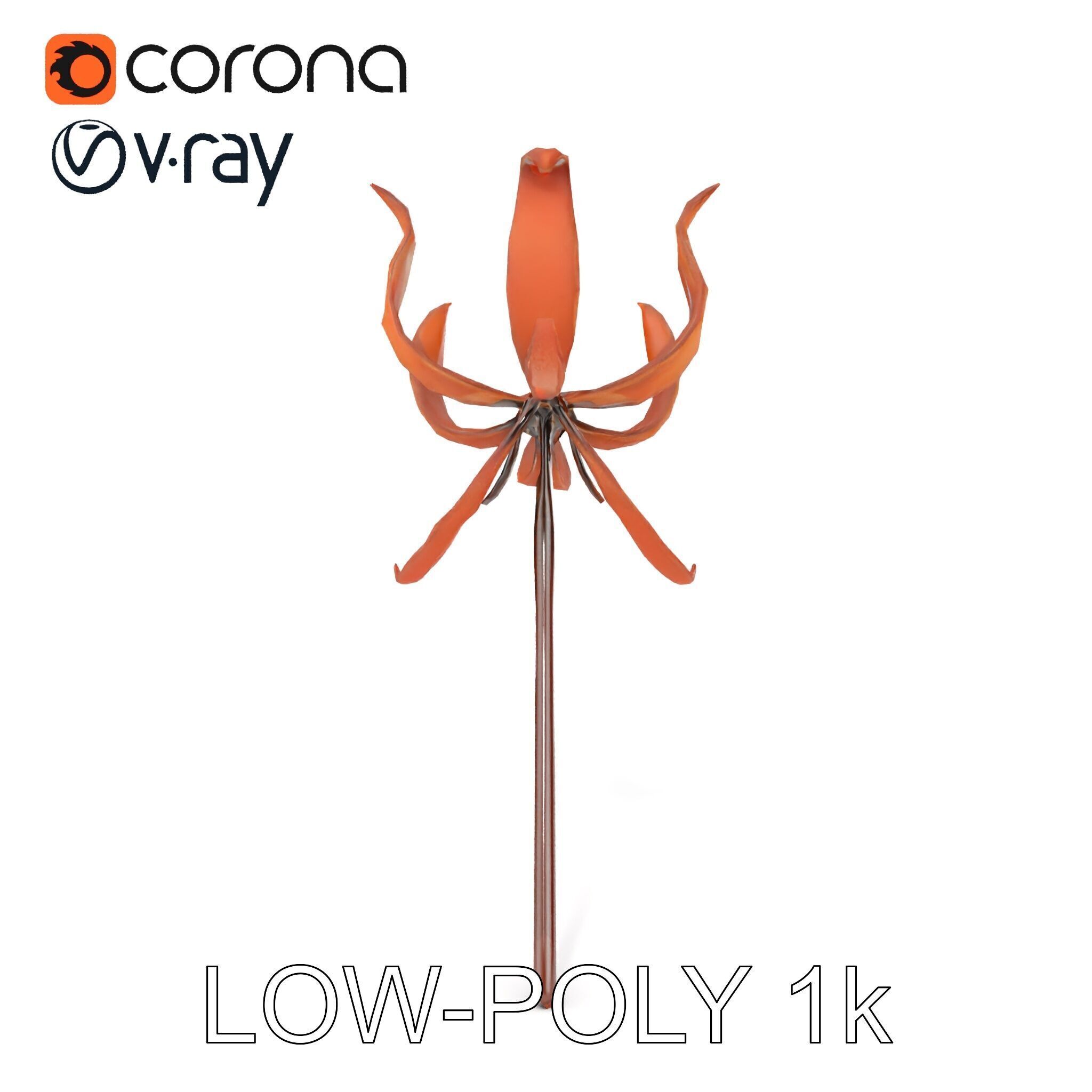 Rustic Flower Model Pack with Decorative Design Low-poly 3D model_24