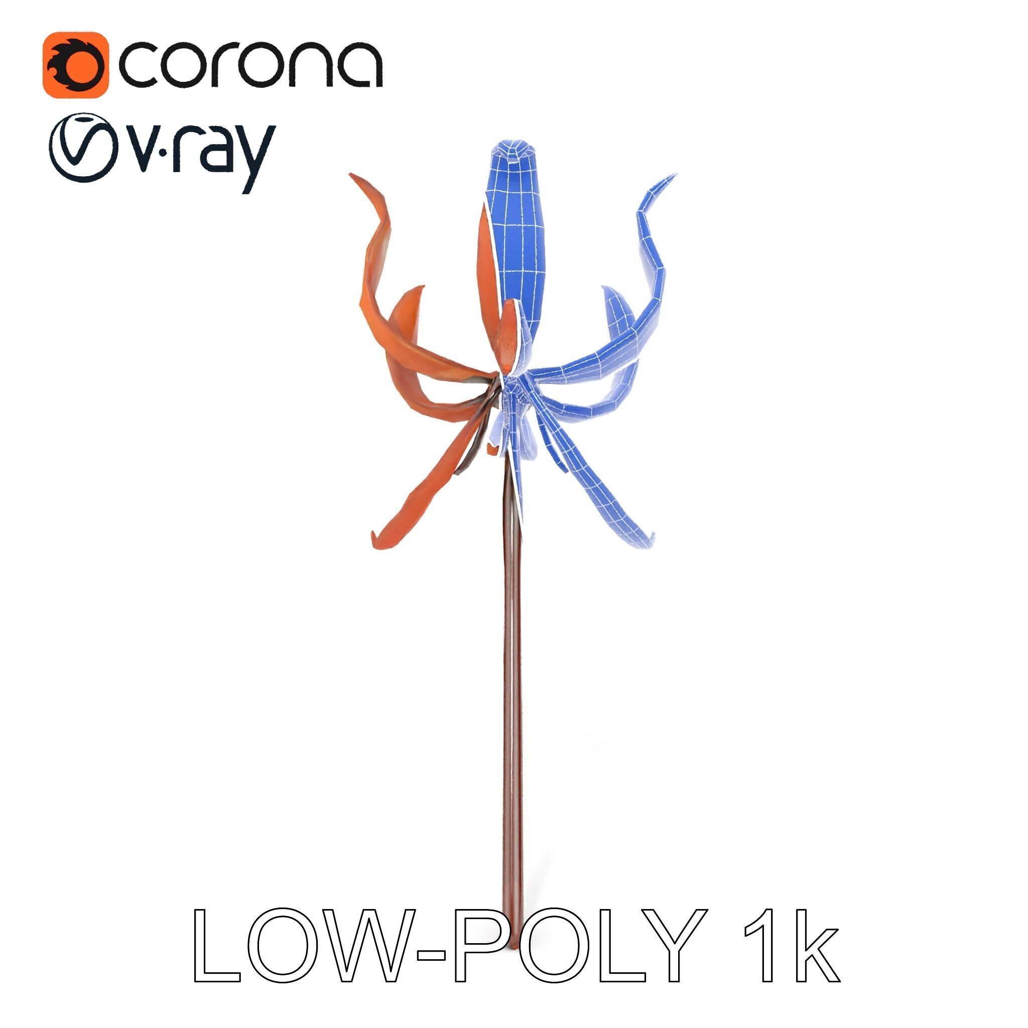 Rustic Flower Model Pack with Decorative Design Low-poly 3D model_33