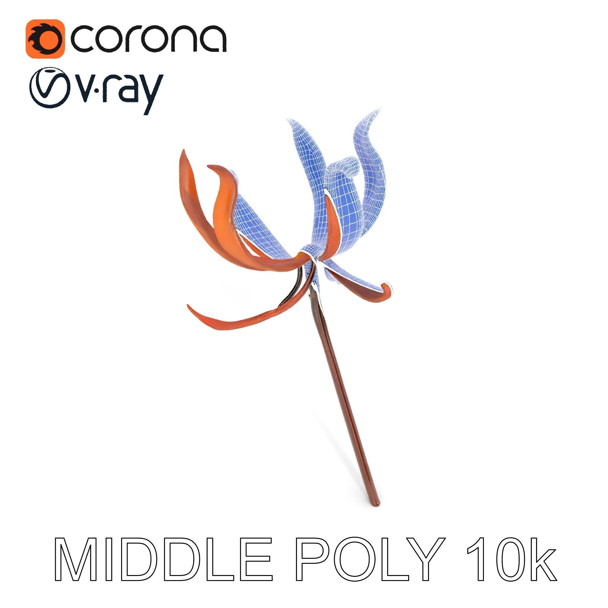 Rustic Flower Model Pack with Decorative Design Low-poly 3D model_18