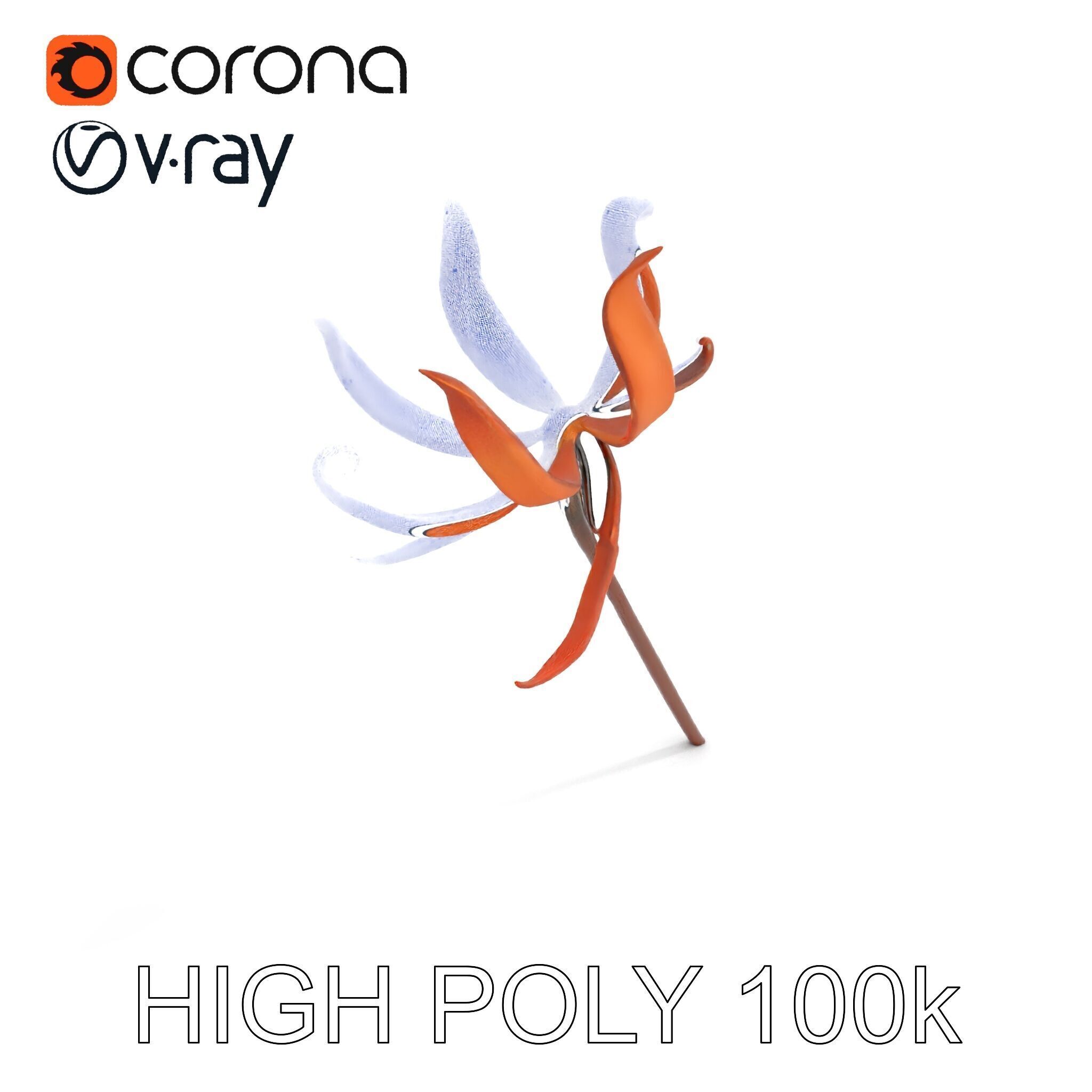 Rustic Flower Model Pack with Decorative Design Low-poly 3D model_31