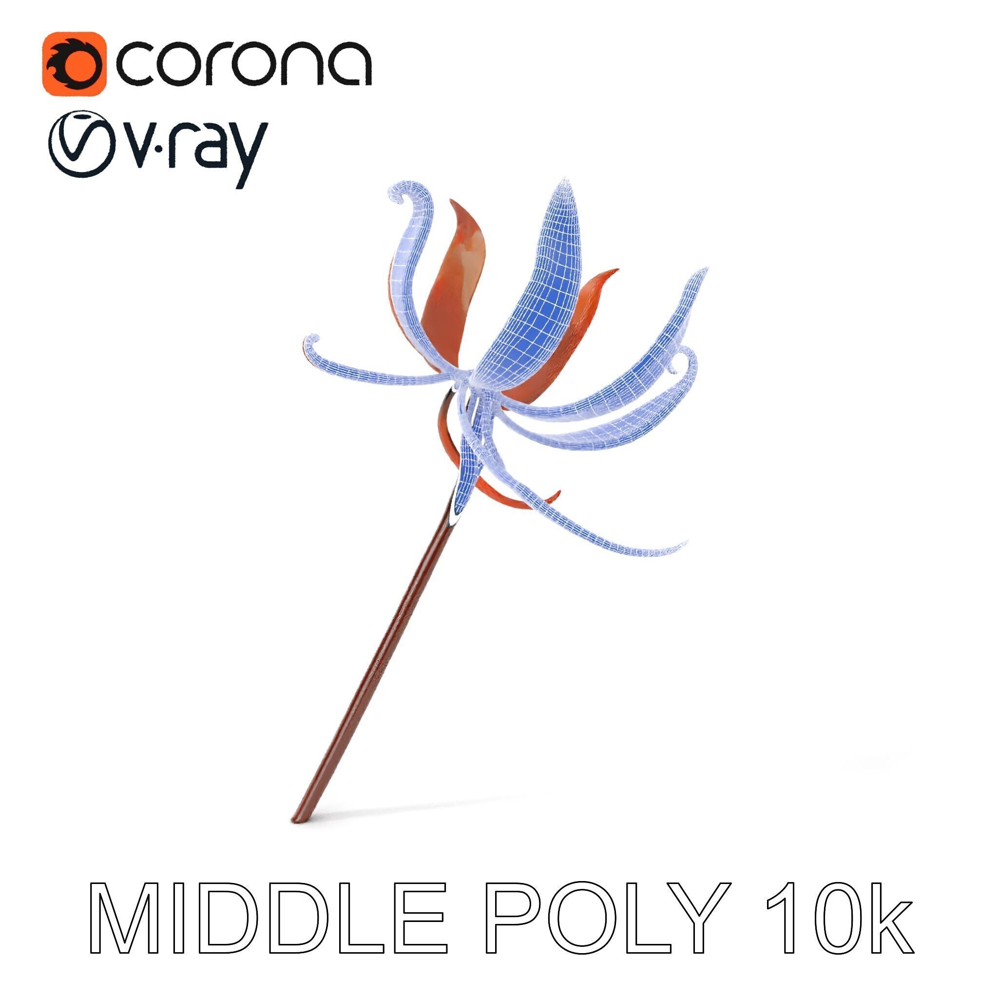 Rustic Flower Model Pack with Decorative Design Low-poly 3D model_20