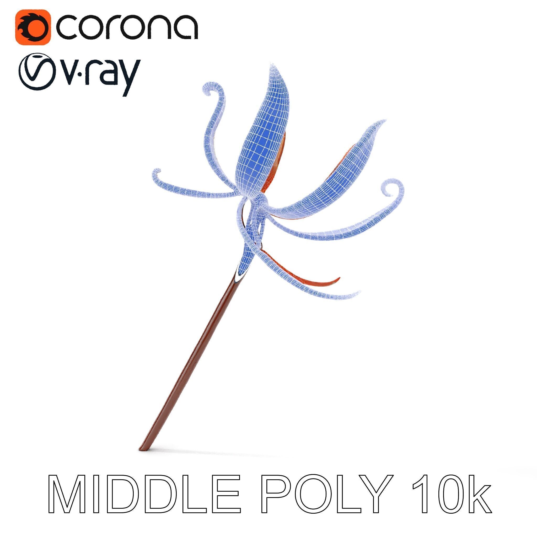 Rustic Flower Model Pack with Decorative Design Low-poly 3D model_29