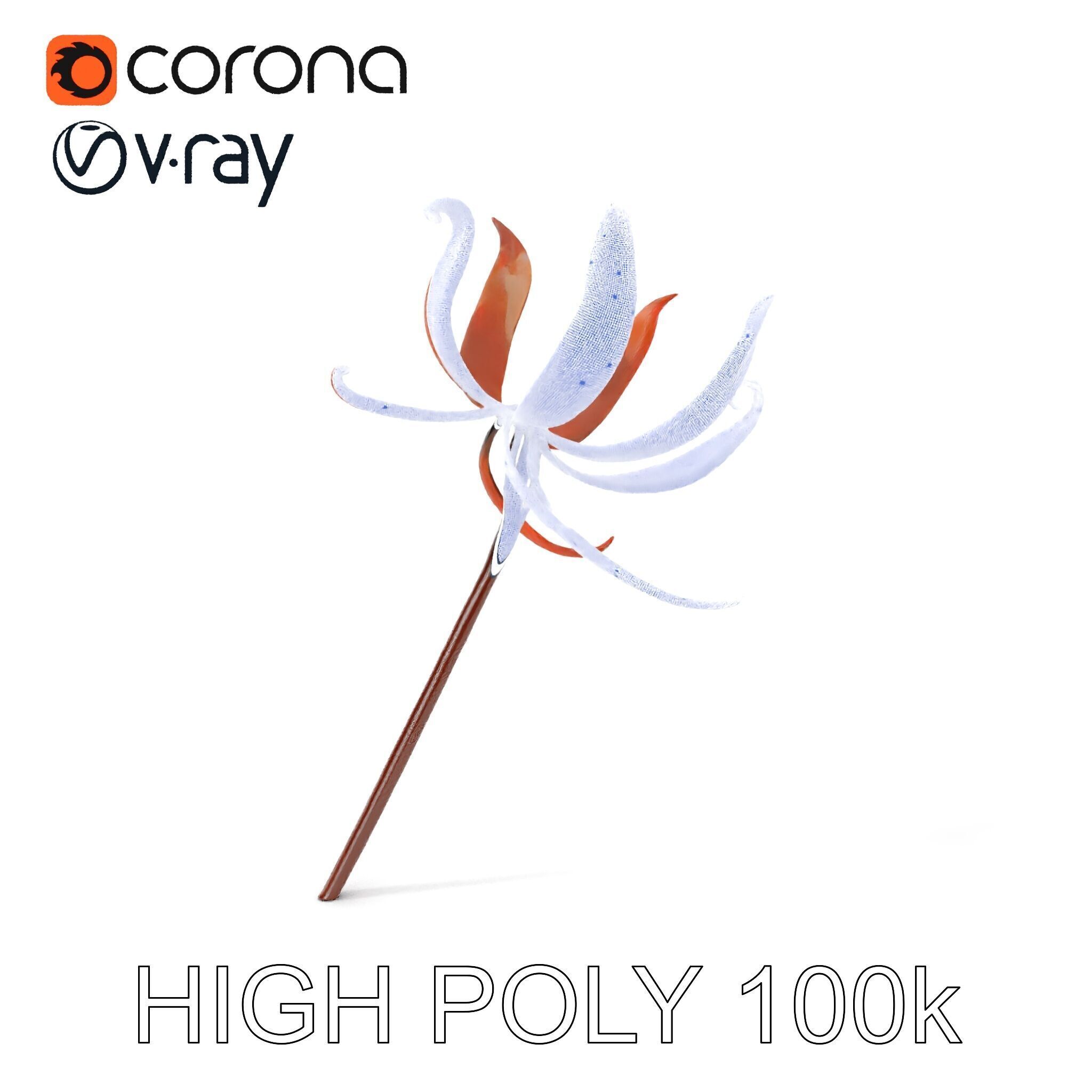 Rustic Flower Model Pack with Decorative Design Low-poly 3D model_5