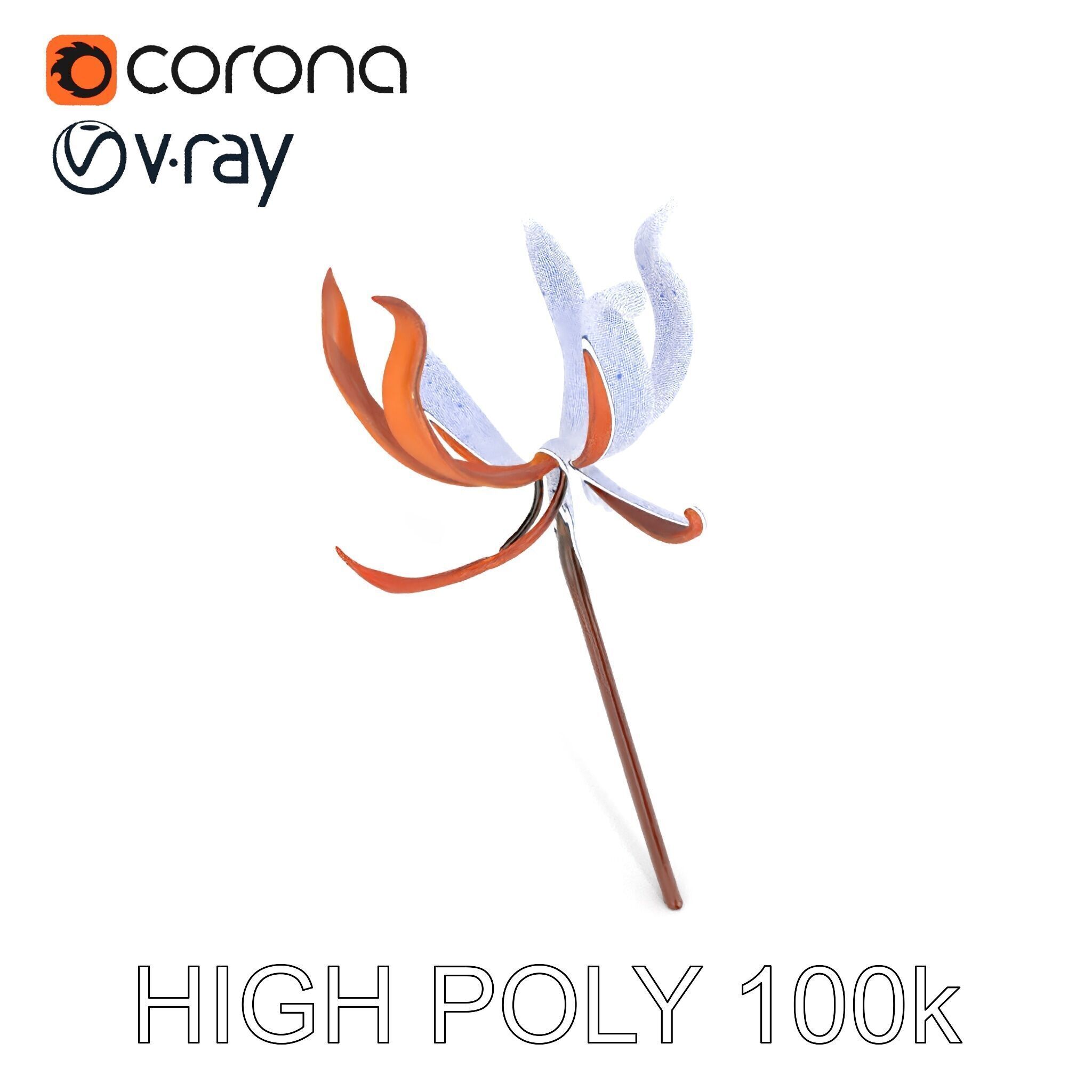 Rustic Flower Model Pack with Decorative Design Low-poly 3D model_25