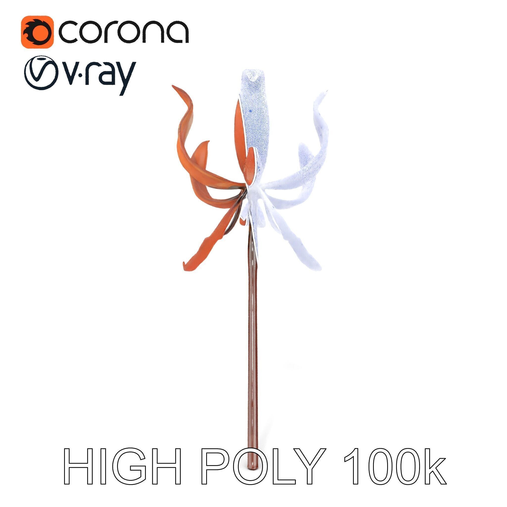 Rustic Flower Model Pack with Decorative Design Low-poly 3D model_34