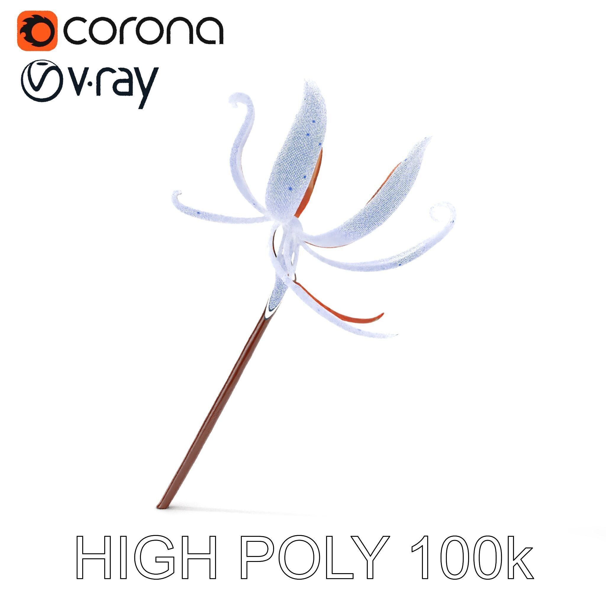 Rustic Flower Model Pack with Decorative Design Low-poly 3D model_28