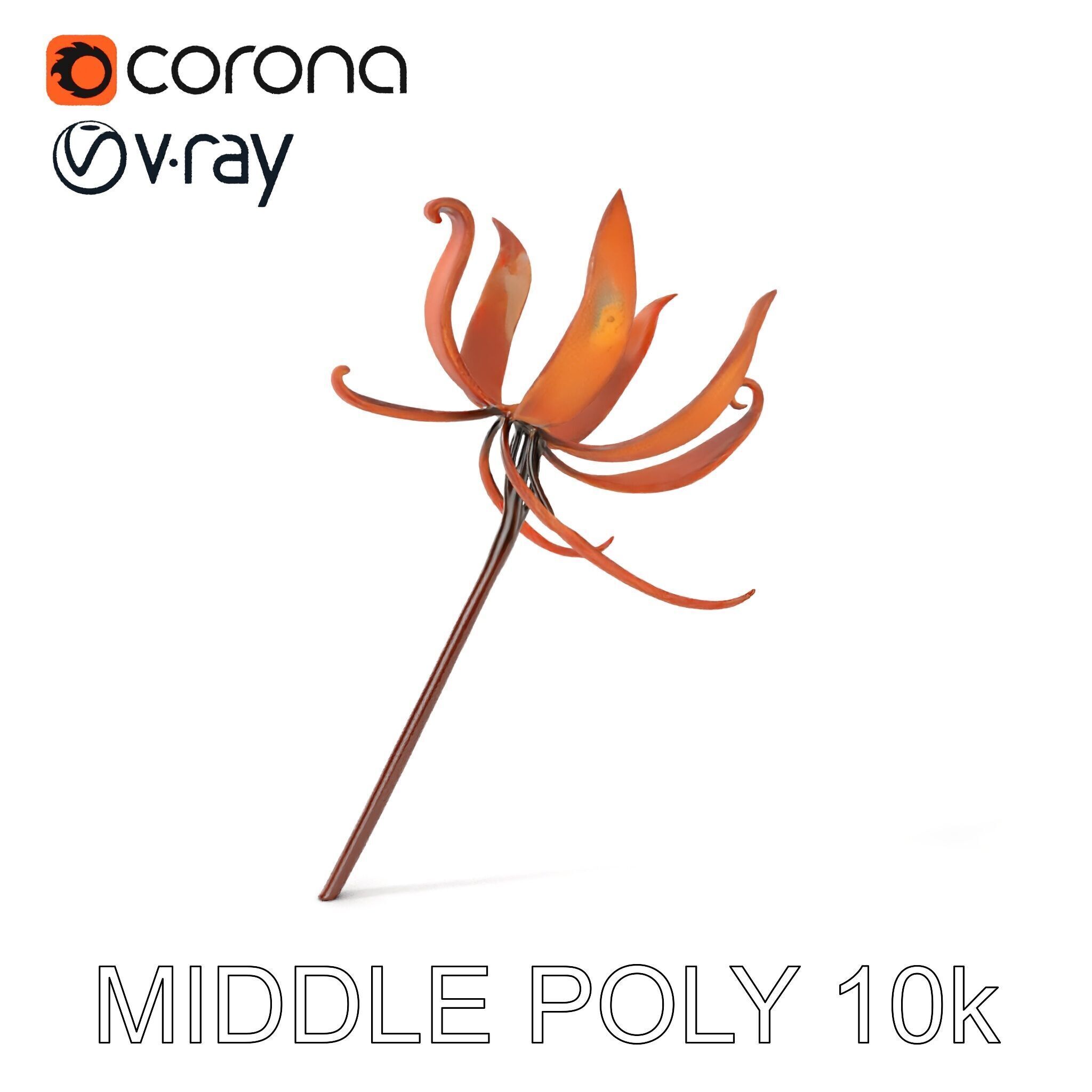 Rustic Flower Model Pack with Decorative Design Low-poly 3D model_23