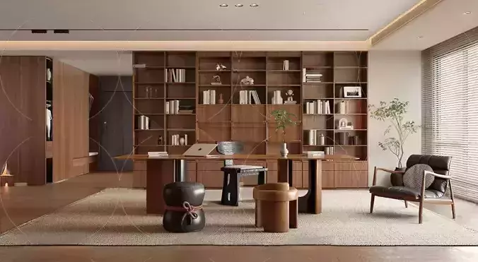 3DS MAX  WABI SABI STYLE 3D STUDY AREA 0002