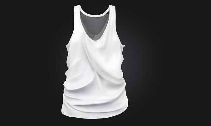 White Tank Top  Minimalist Comfort and Everyday Versatility 3D model