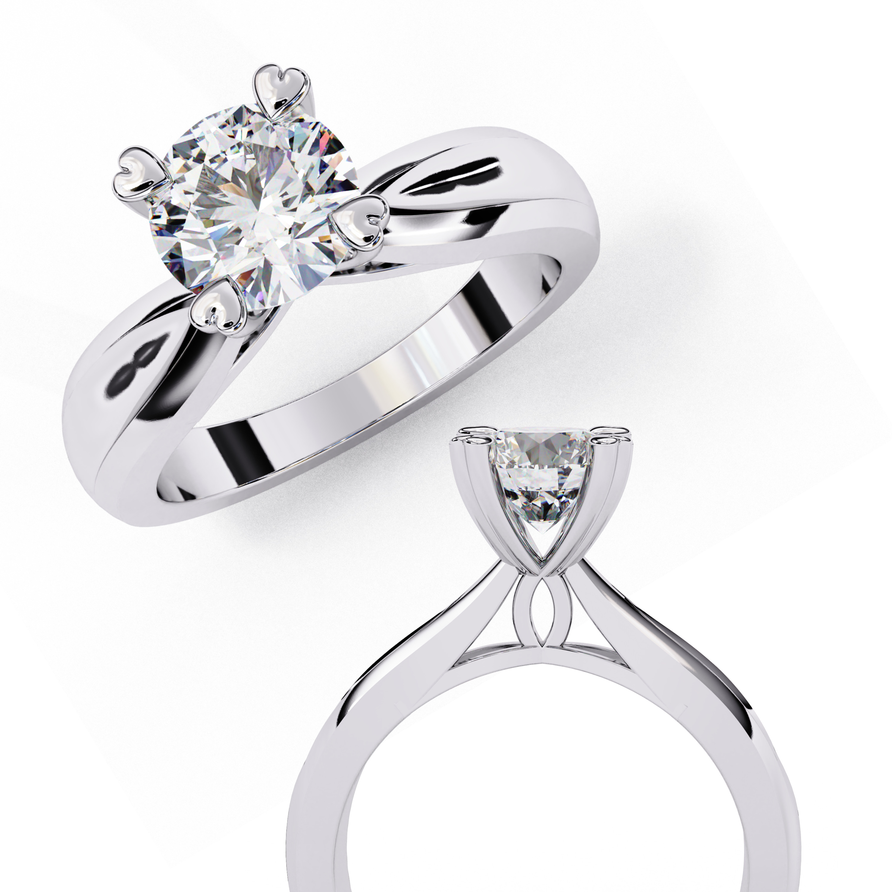 ROUND DIAMOND RING -CAD-048 3D model_13