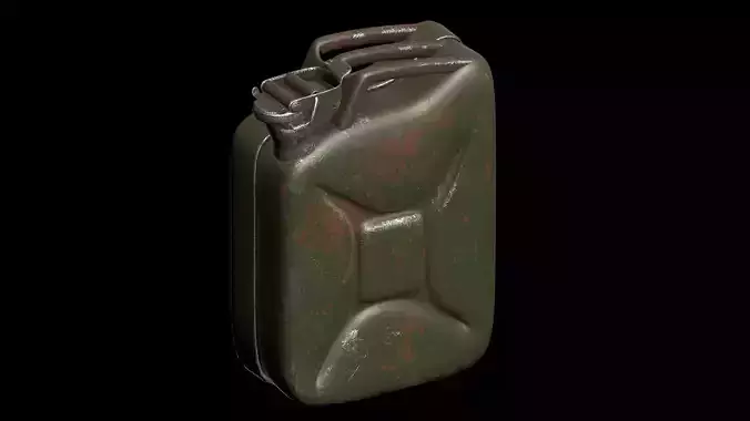 Metallic gas canister v2 3D model