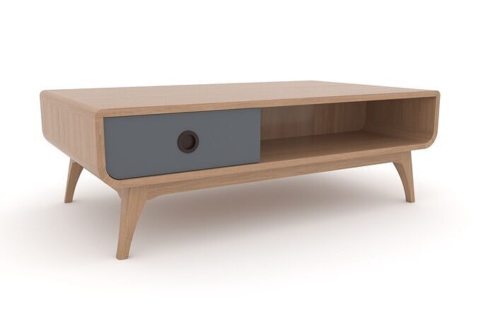 Modern Scandinavian Coffee Table Rectangular Morris 3D model
