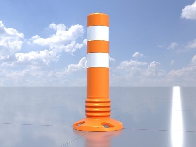Flexible Traffic Bollard 450 Low-poly 3D model