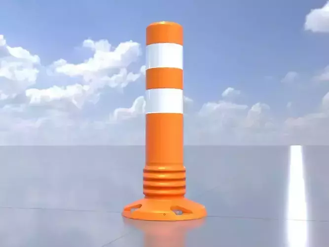 Flexible Traffic Bollard 450 Low-poly 3D model