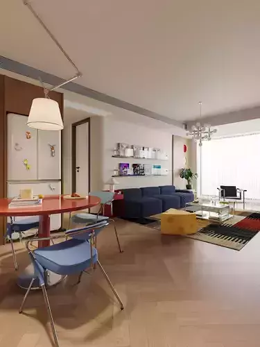 Modern Retro Bauhaus Living Room Bauhaus Living Room Dopamine 