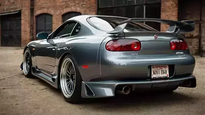 gray supra car 3D model